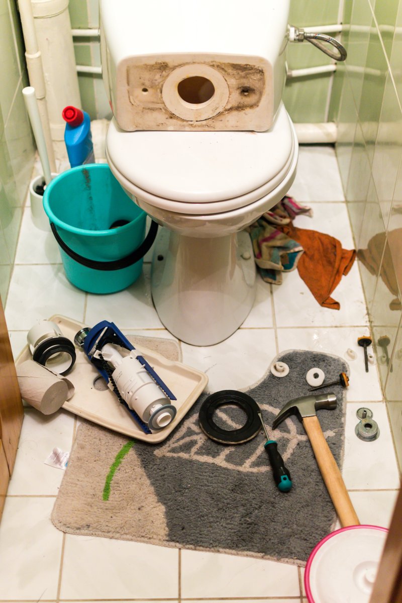 New toilet being installed in a Finchley Central bathroom